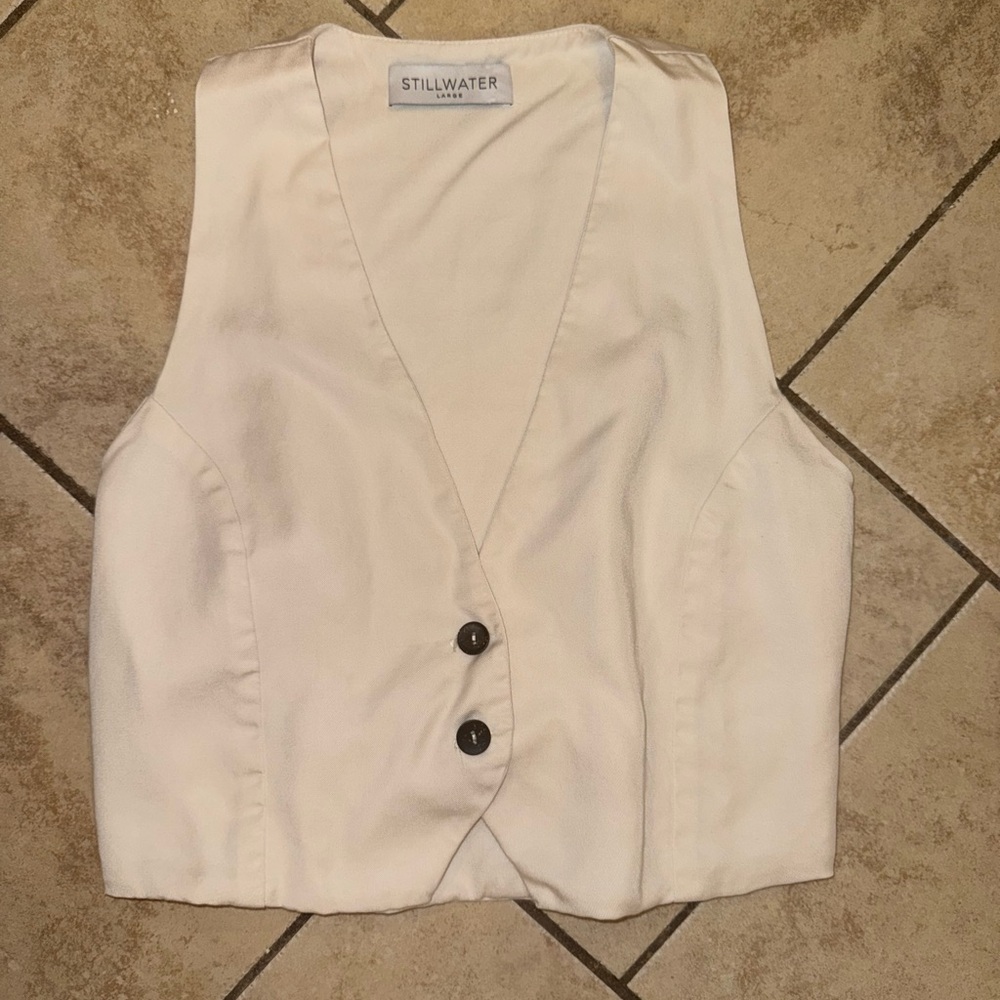 Cream Sleeveless Vest
